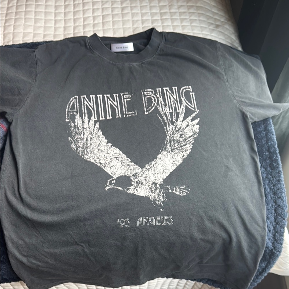 Anine Bing Black Graphic T-Shirt Small